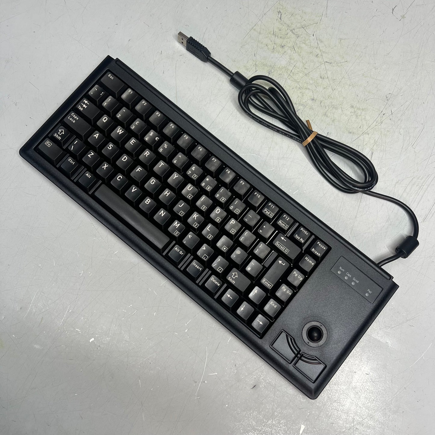 CHERRY Compact Keyboard W/ Trackball & Mouse Buttons 83 Key  Black G84-4400