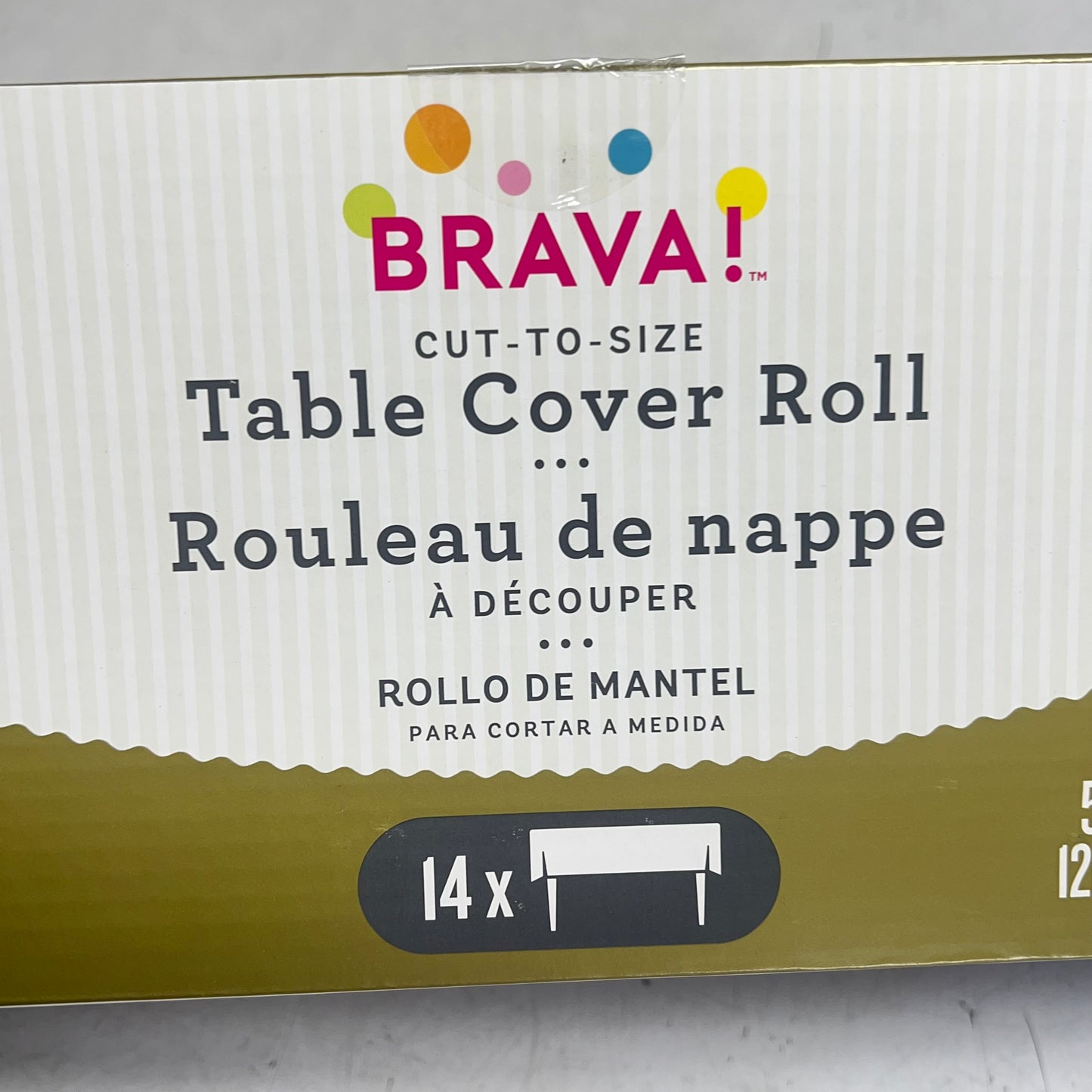 ZA@ BRAVA Cut to Size Table Cover Roll  Covers 14 Tables 54"x126' Gold 77022.19