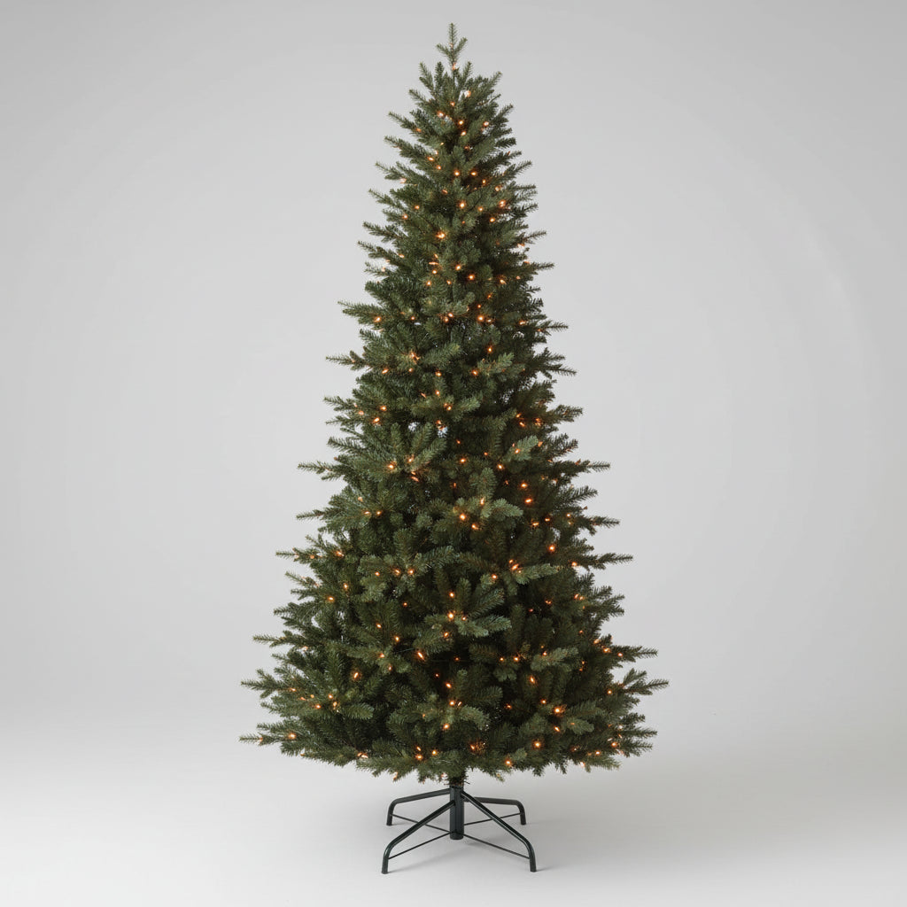 HAUTE DECOR  LED Pre-Lit Queensbury PE Fir Christmas Tree 7.5 ft Green DCCT7508