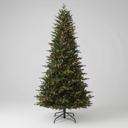 HAUTE DECOR  LED Pre-Lit Queensbury PE Fir Christmas Tree 7.5 ft Green DCCT7508