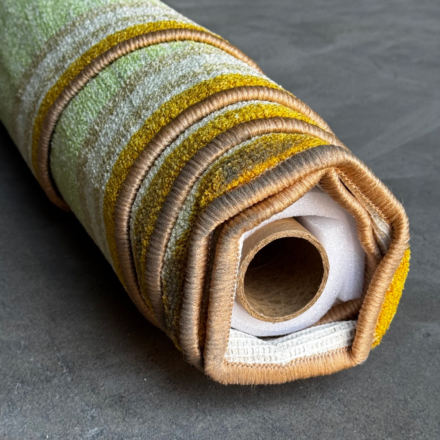 KAPLAN Sense Of Place Lowland Stripe 12'L x 8'W Oval Green 301627