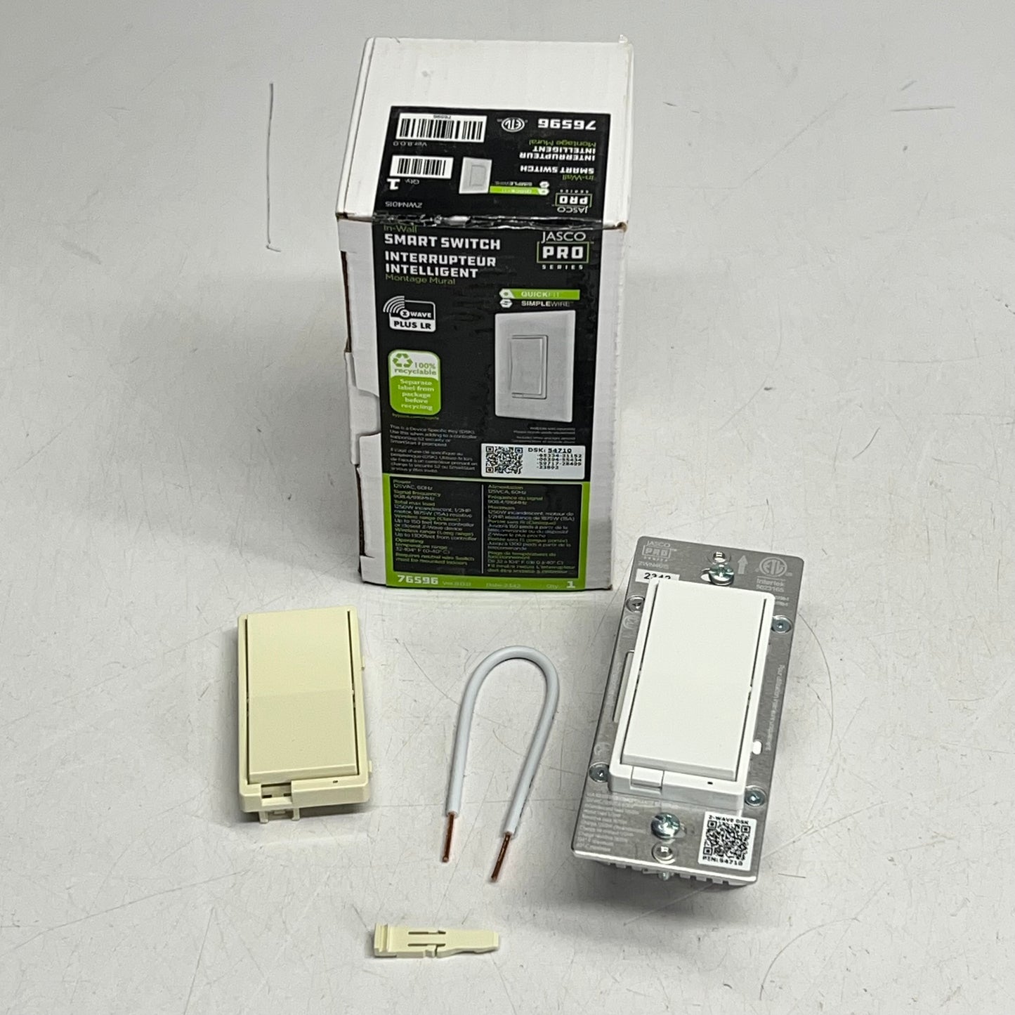 JASCO PRO Z-wave Plus in Wall Smart Switch 15 A 125V 60HZ White 76596