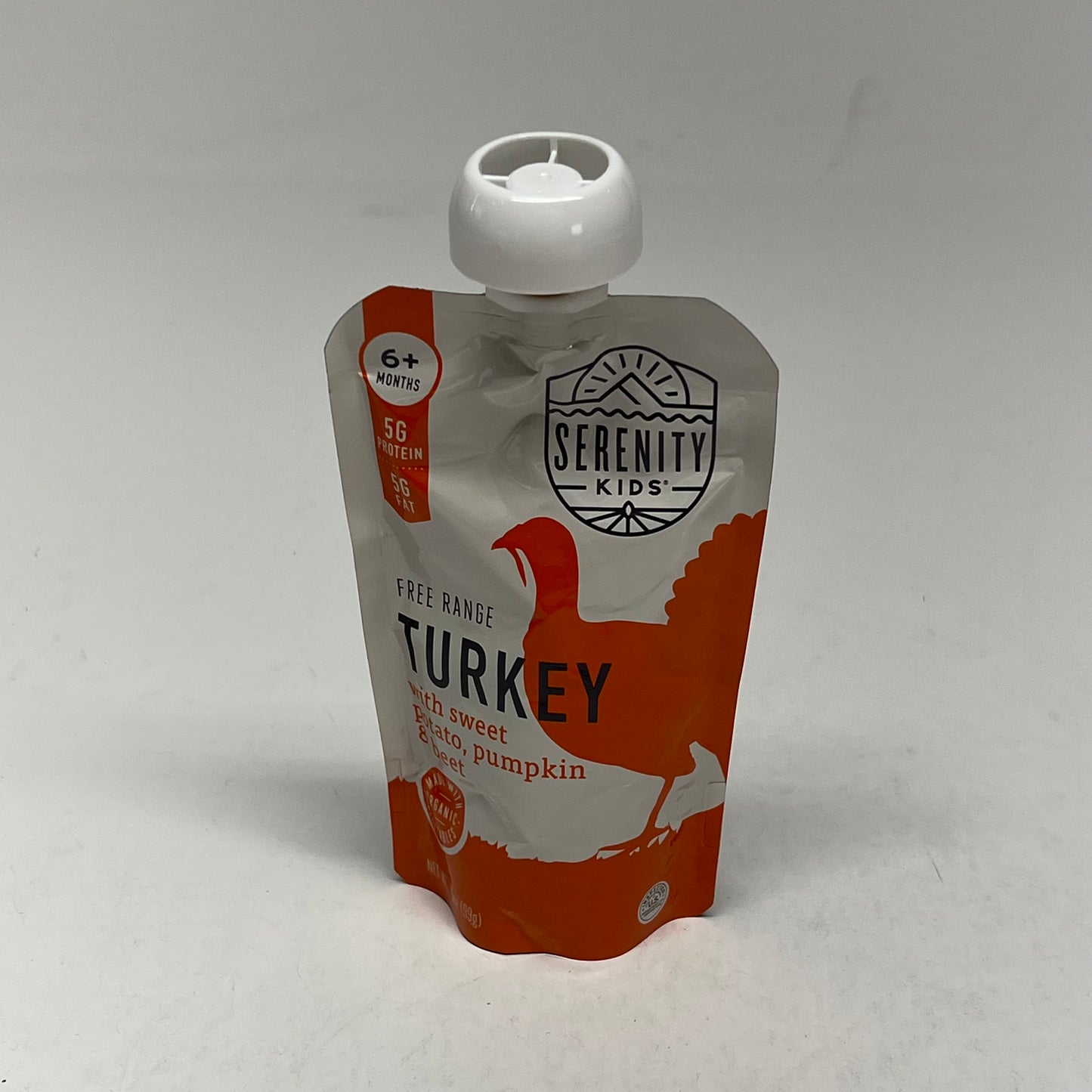 SERENITY (6 PACK) Turkey W/ Organic Veggies Baby Food Pouches 3.5oz BB 10/27