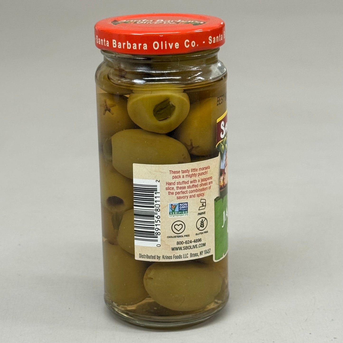 SANTA BARBARA OLIVE CO (6 Pack) Jalapeno Stuffed Olives 8oz Green BB 12/26