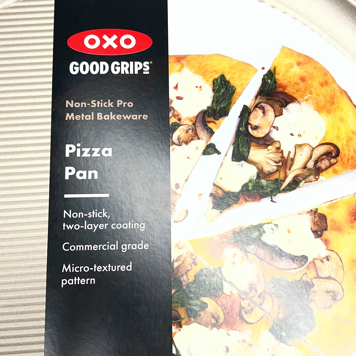 OXO Non-stick Pro Pizza Pan Heavy Gauge Aluminized Steel 15" Metallic Taupe