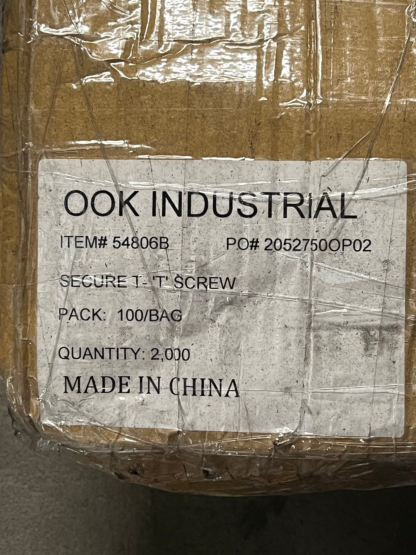 OOK INDUSTRIAL (100 PACK) Secure T-screw Hardware Fastener 54806B