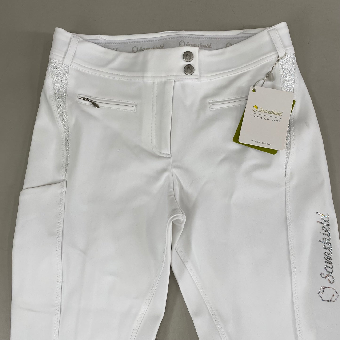 SAMSHIELD Omega Horse Riding Pants Women's Sz US 26, UK 8, FR 36 White (New Other)