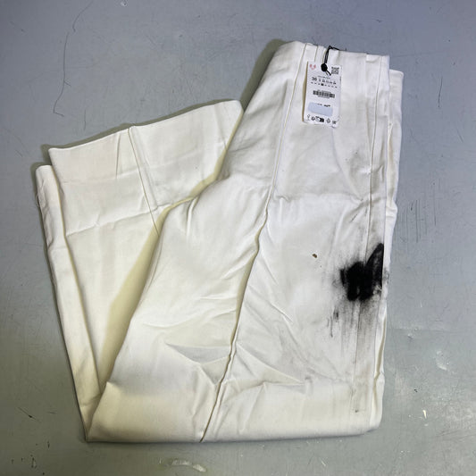 ZA@ ZARA White Clip Closure Pants Women's Sz 38 White (AS-IS)