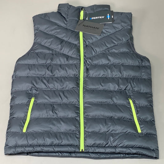 NATHAN Puffer Vest Pertex Running Men's L Dark Charcoal NS50560-80078-L (New)
