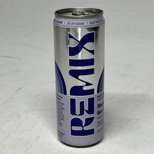 REMIX (4 PACK) Premium Mixer & Mocktail Muddle Berry Mojito 12 Fl Oz Grey BB 12/26