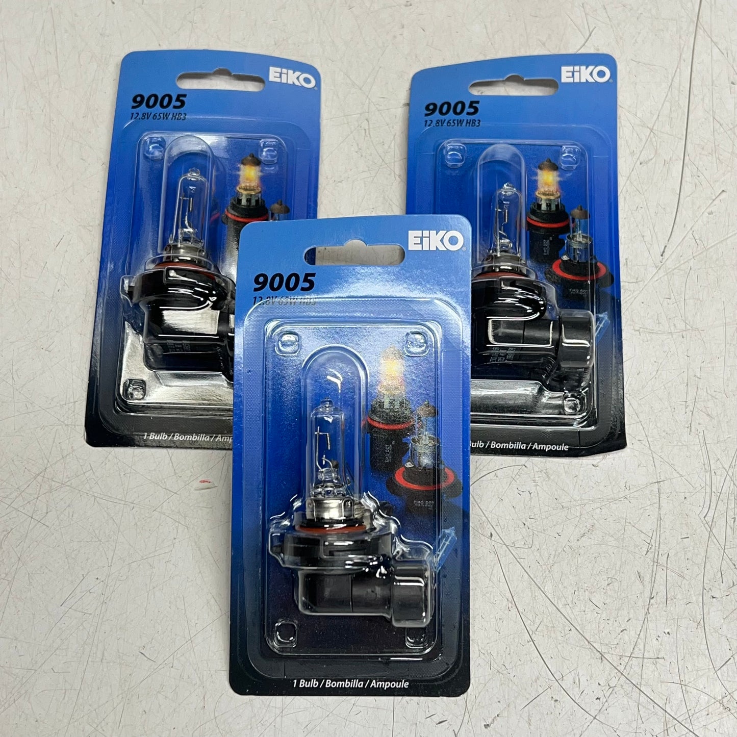 ZA@ EIKO  (3 PACK)  High Beam Light Bulb 12.8V 65W HB3