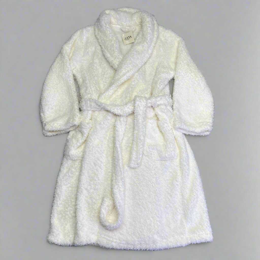 ULTA BEAUTY 2023 Long Sleeve Plush Tie Robe Gift Tag Women's Sz L/XL White