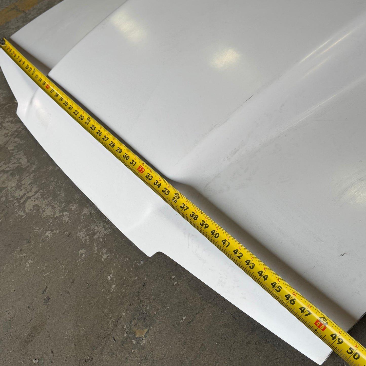 ZA@ FORD MUSTANG 1987/1993 4" Cowl Fiberglass Heat Extractor Hood Trufiber Sz 57”x8”x53” (AS-IS, Damage)