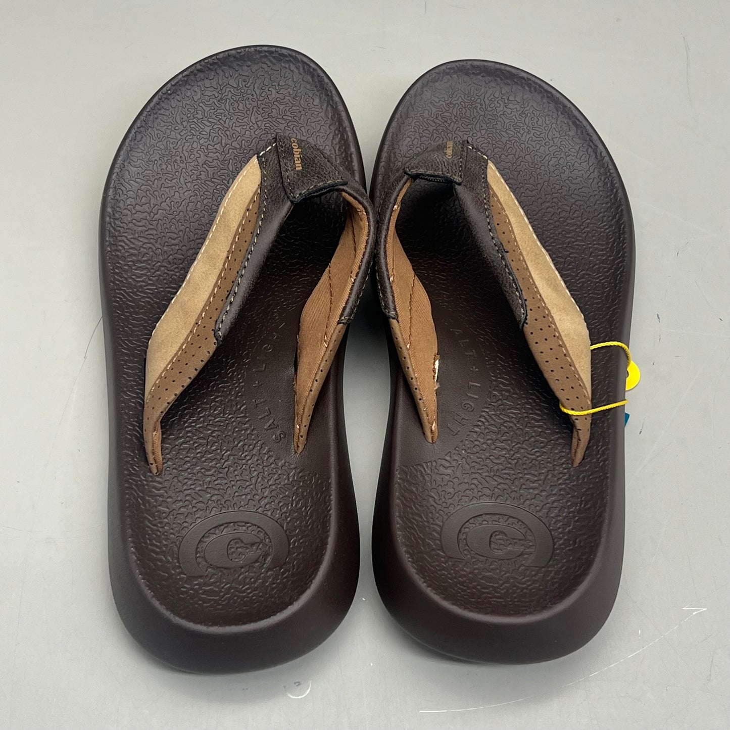 COBIAN Compass Synthetic Leather Strap Sandals Men's Sz 12, EU 45 Chocolate COM25-201-12