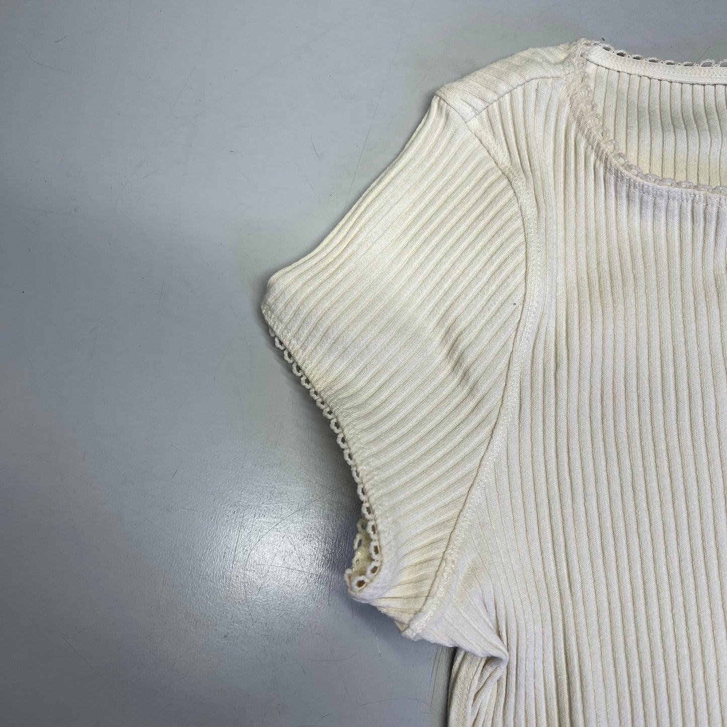 FREE PEOPLE Ribbed Cap Sleeve Most Wanted Cardi Women's Sz XS Ivory 92736032