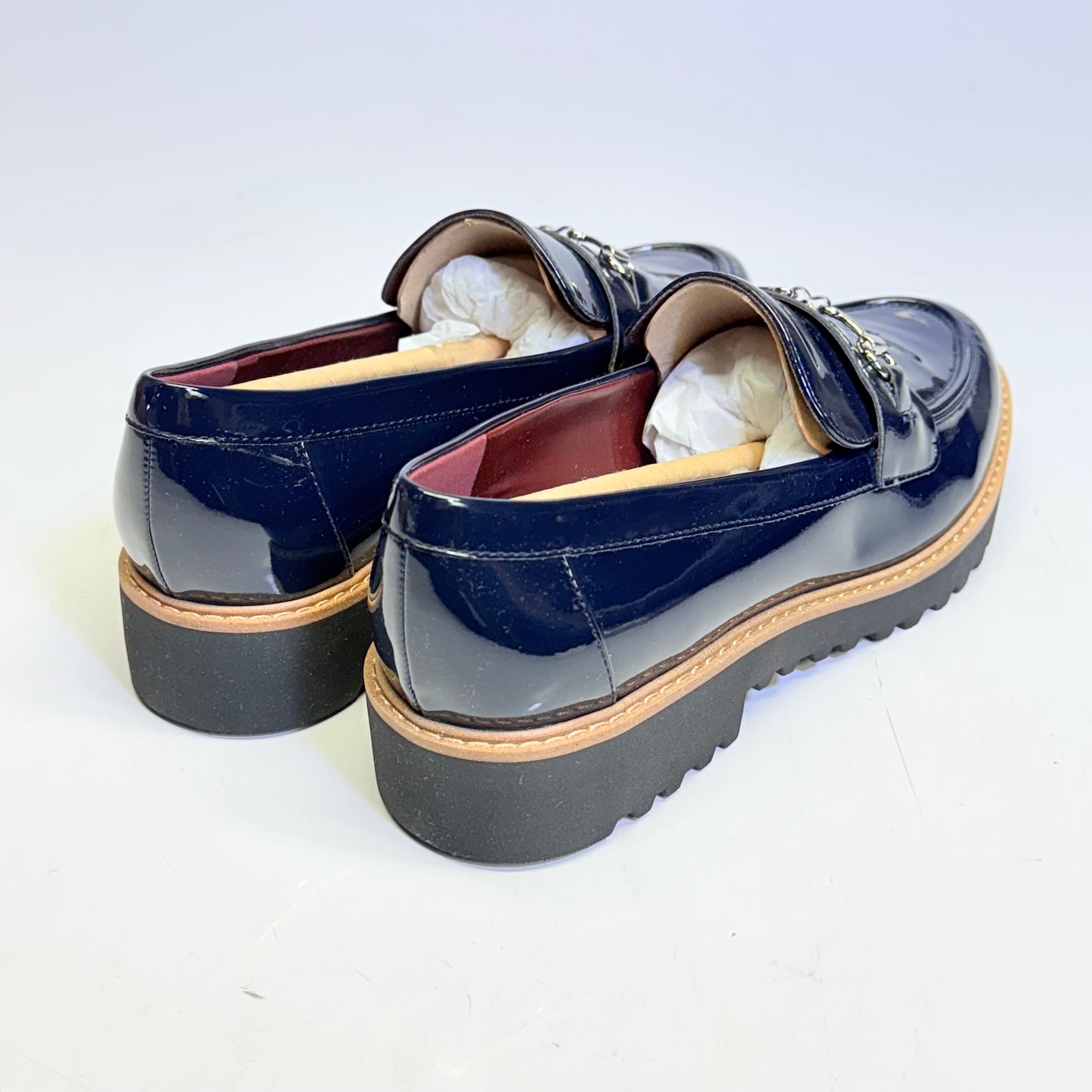 FRANCO SARTO Platform Carolynn Tassel Loafer Womens Sz 8-1/2 M Inky Navy 06919
