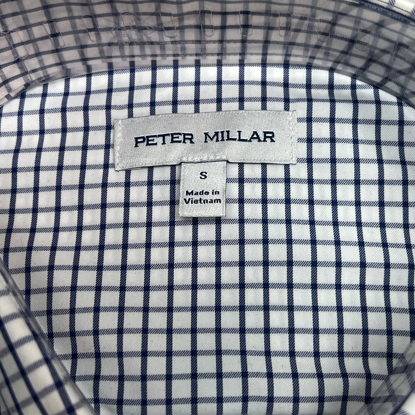 PETER MILLER Hanford Performance Twill Sport Shirt Men's Sz S Classic Navy
