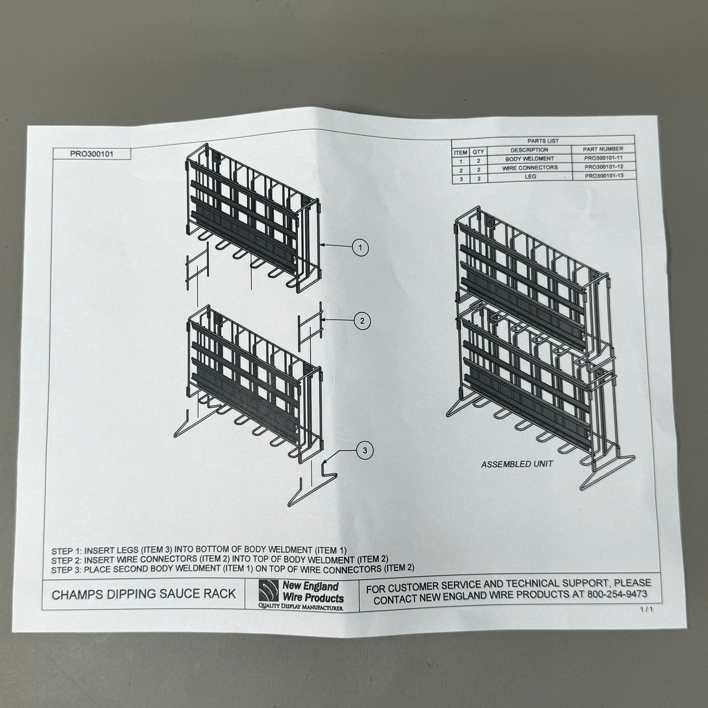 NEW ENGLAND WIRE PRODUCTS Champs Dipping Sauce Rack PRO300101