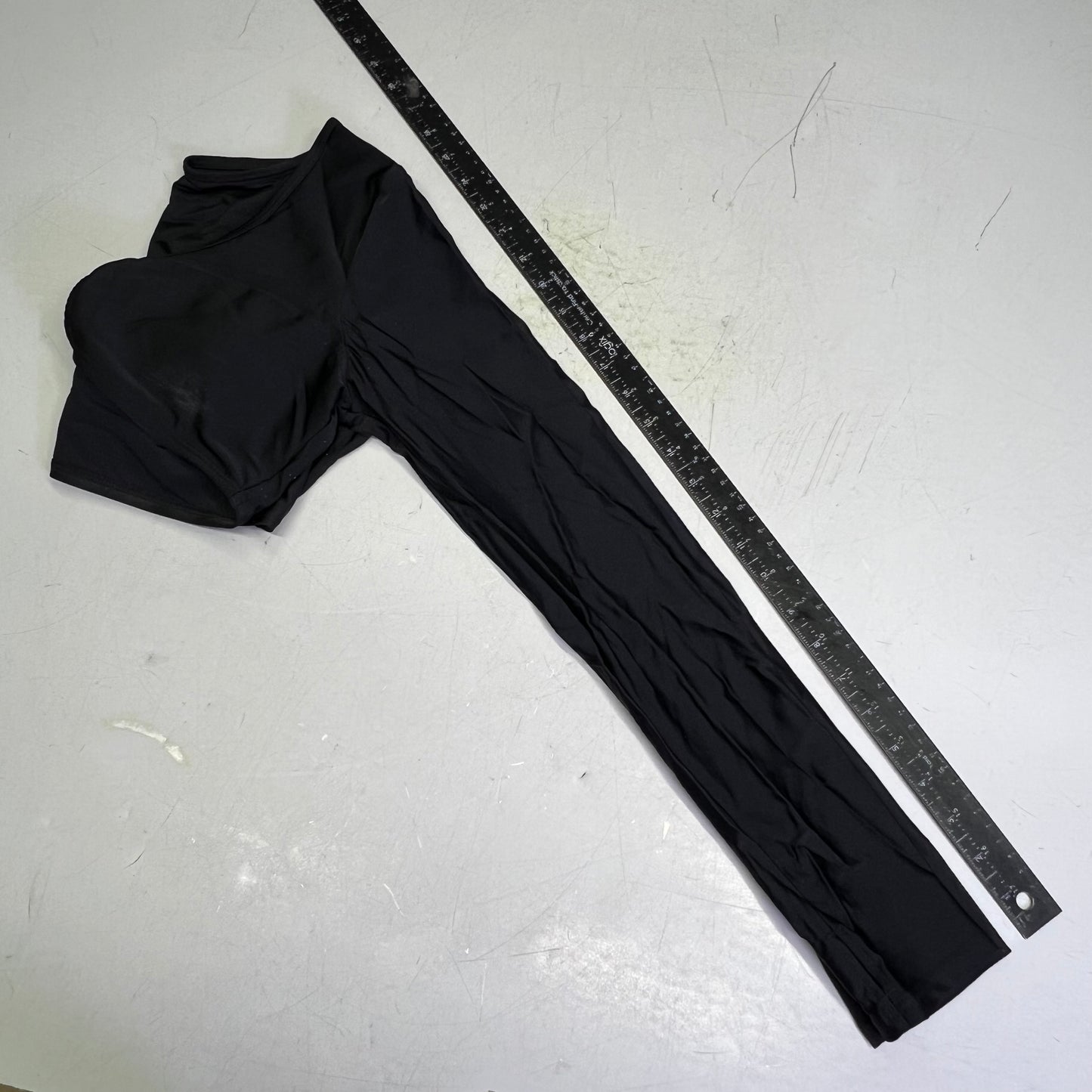 CHARMO Long Sleeve Top High Waist Bottoms Bikini Set Women's Sz S Black