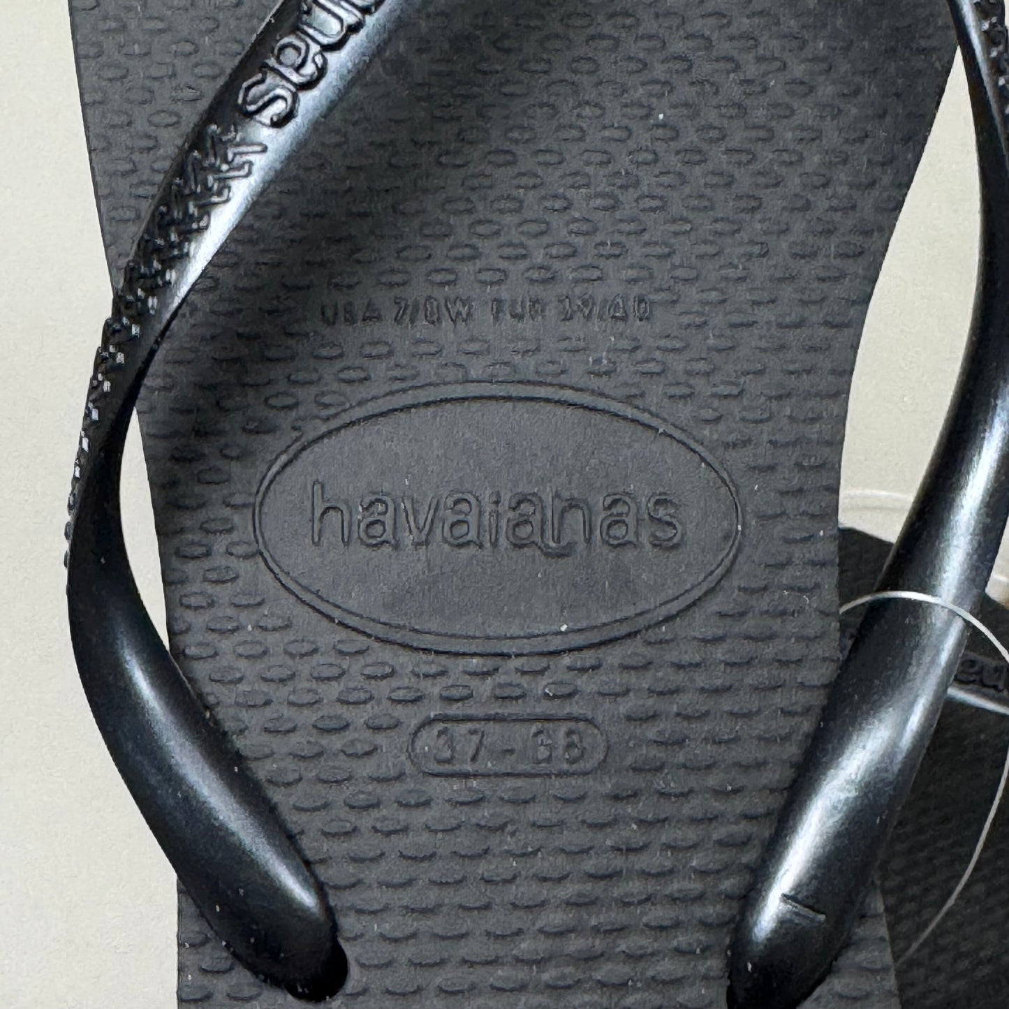 ZA@ HAVAIANAS High Quality Rubber Slim Flip Flops Non-Slip Women's 7/8 Black 400030 H