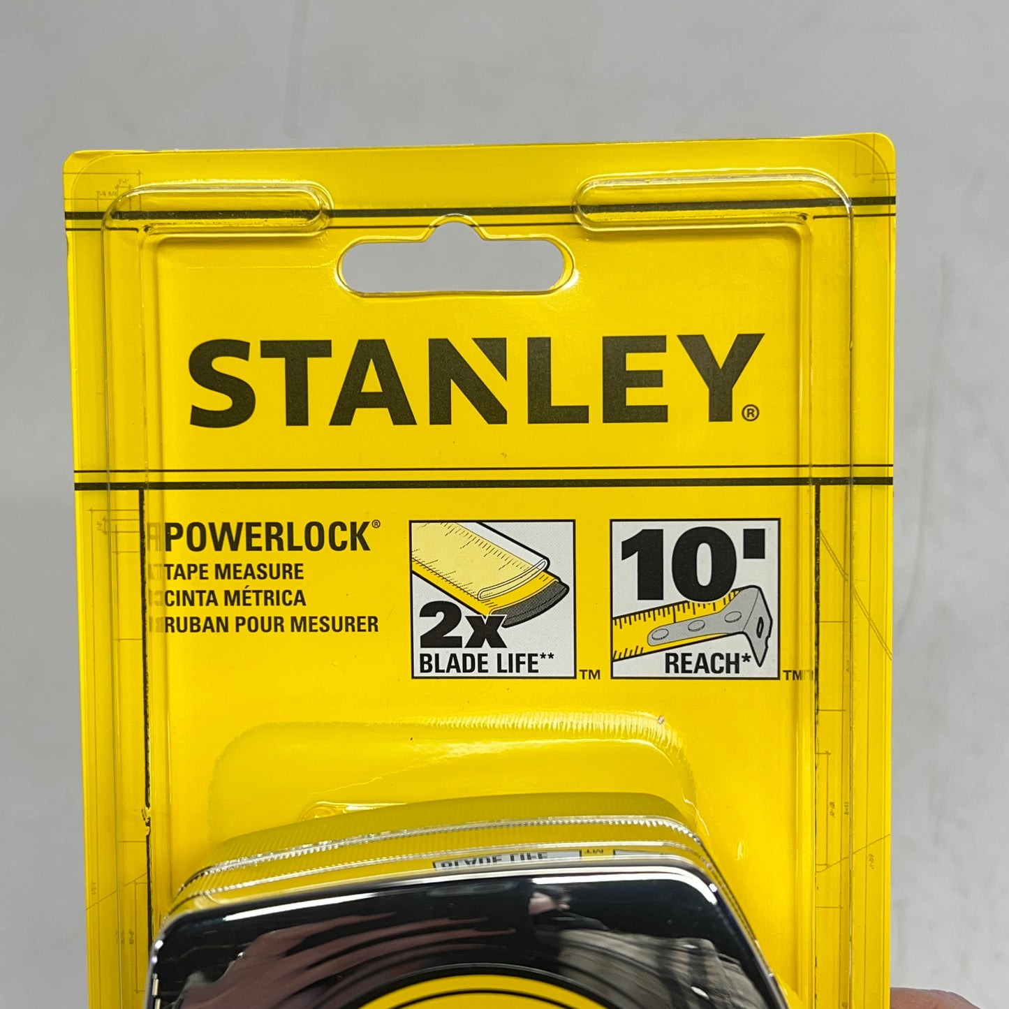ZA@ STANLEY (2 PACK) Power Lock Tape Ruler Corrosion Resistant 1"x25' Silver 33-425