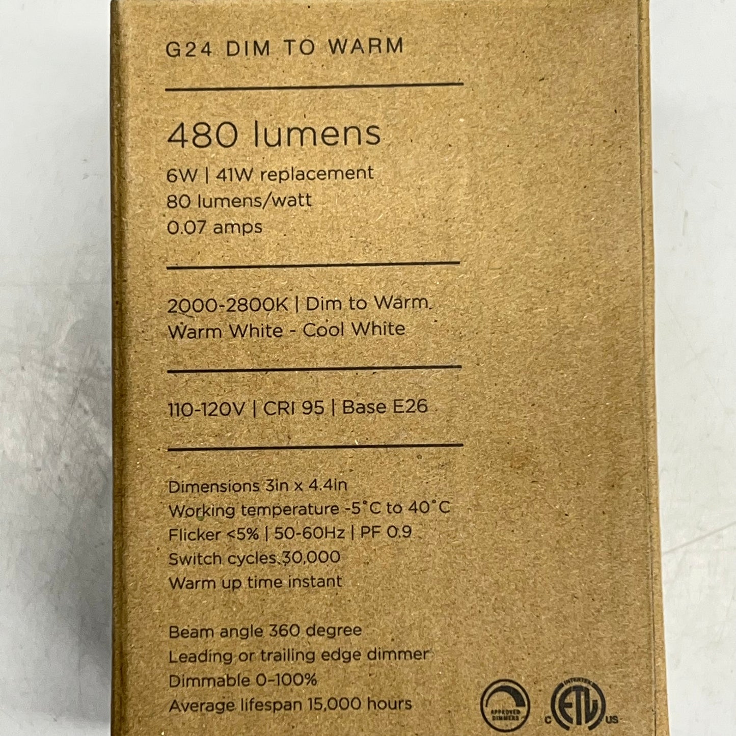 TALA Sphere II Led Light Bulb E 26 2000-2800K 15000 hrs Dim To Warm Matte White