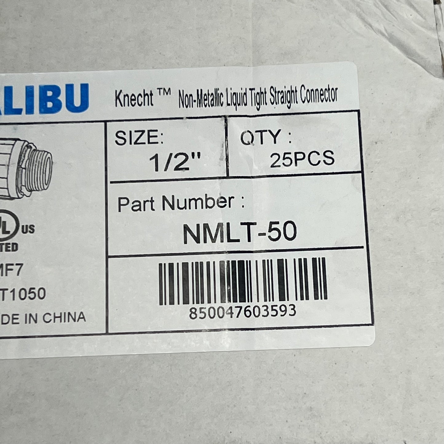 MALIBU (25 PACK) Power Seal Liquid Tight Straight Connector  1/2"-2" NMLT-50