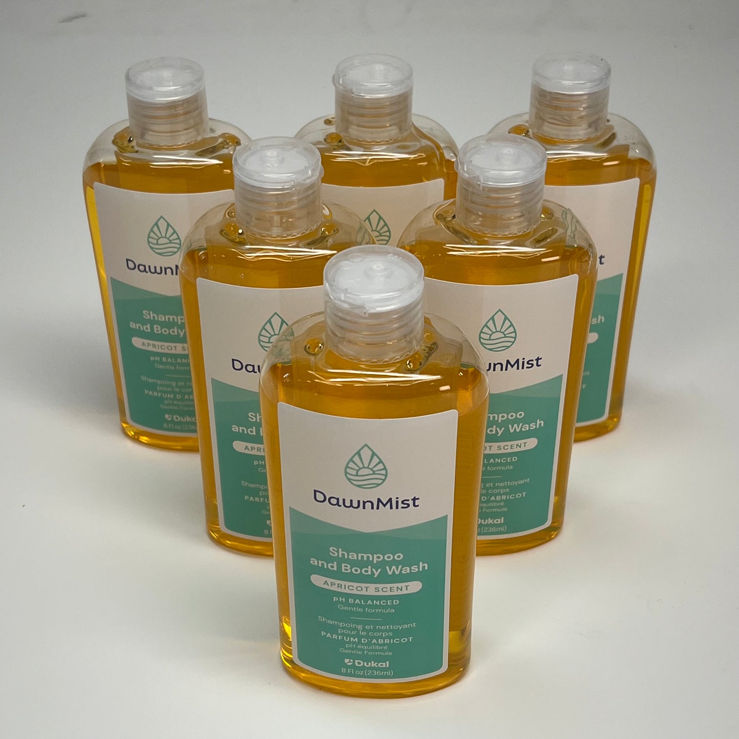 ZA@ DAWNMIST (6 PACK) Shampoo & Body Wash Apricot Scent Ph Balanced 8 Fl Oz  Orang|e VI08026