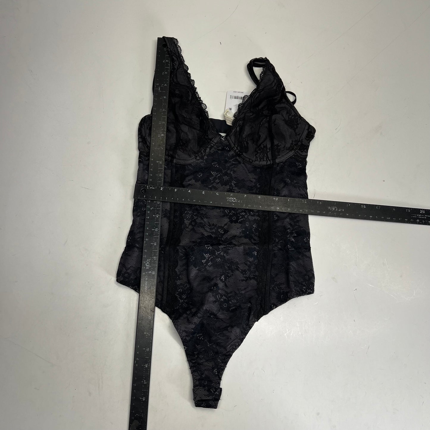 FREE PEOPLE Say You Love Me Bodysuit Lined Lace Women's Sz L Black 103499950