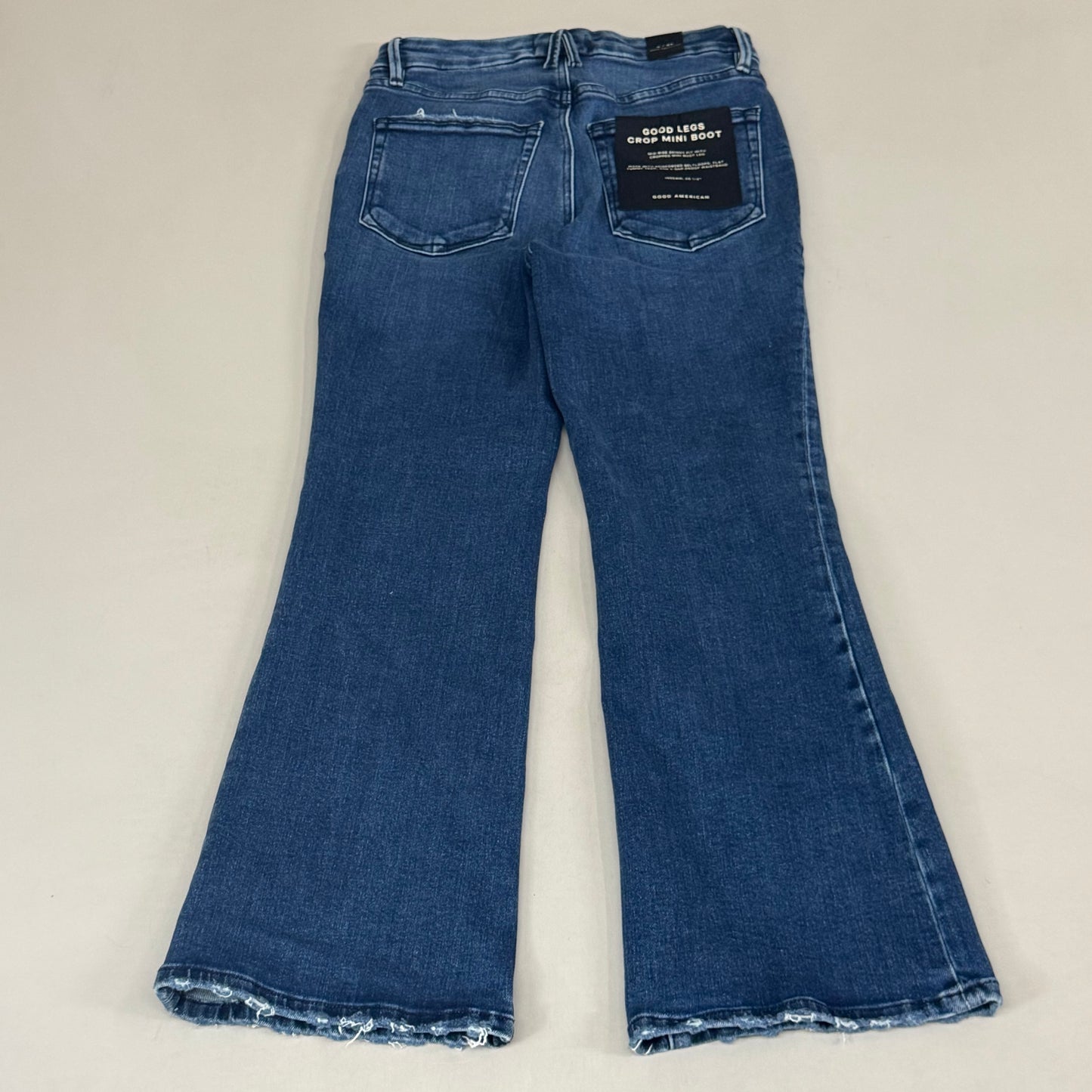 GOOD AMERICAN Good Legs Crop Mini Boot Jeans Women's Sz 4 Indigo891