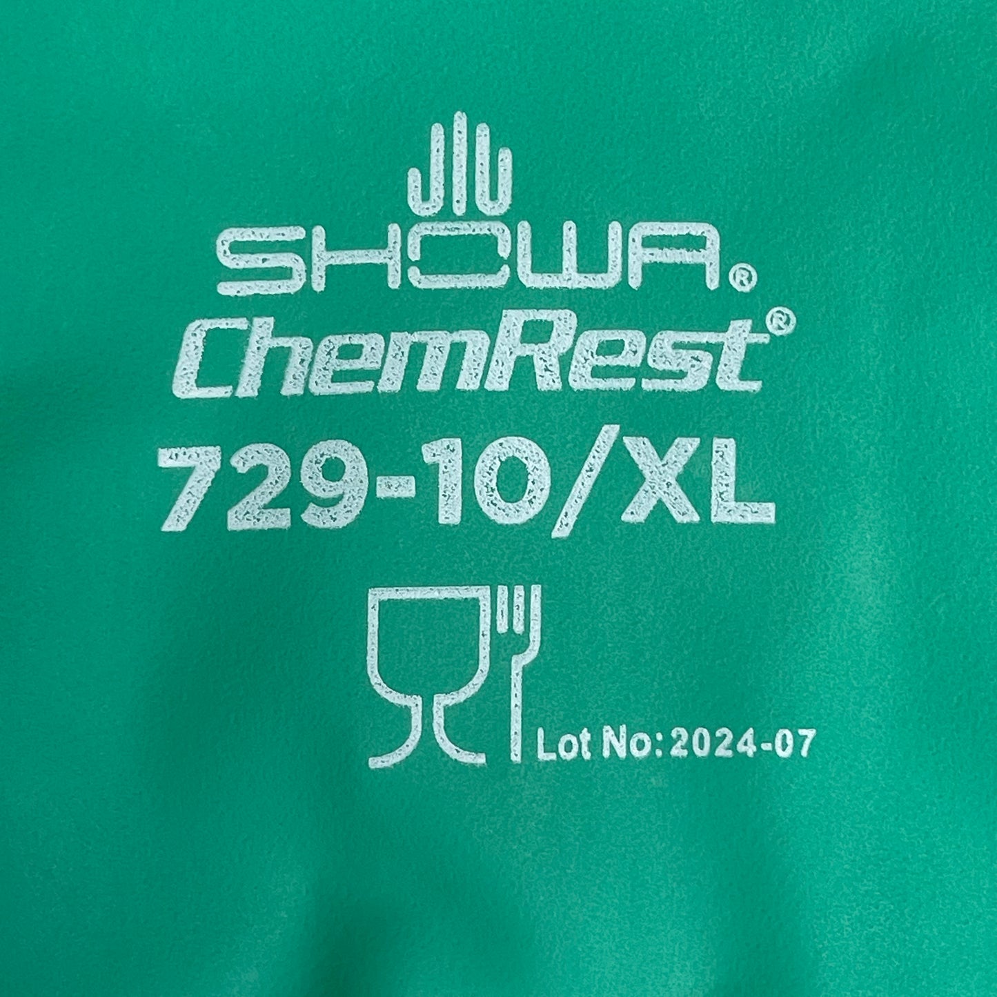 SHOWA (12 Pair) ChemRest Chemical Resistant Gloves XL Green Nitrile 729-10