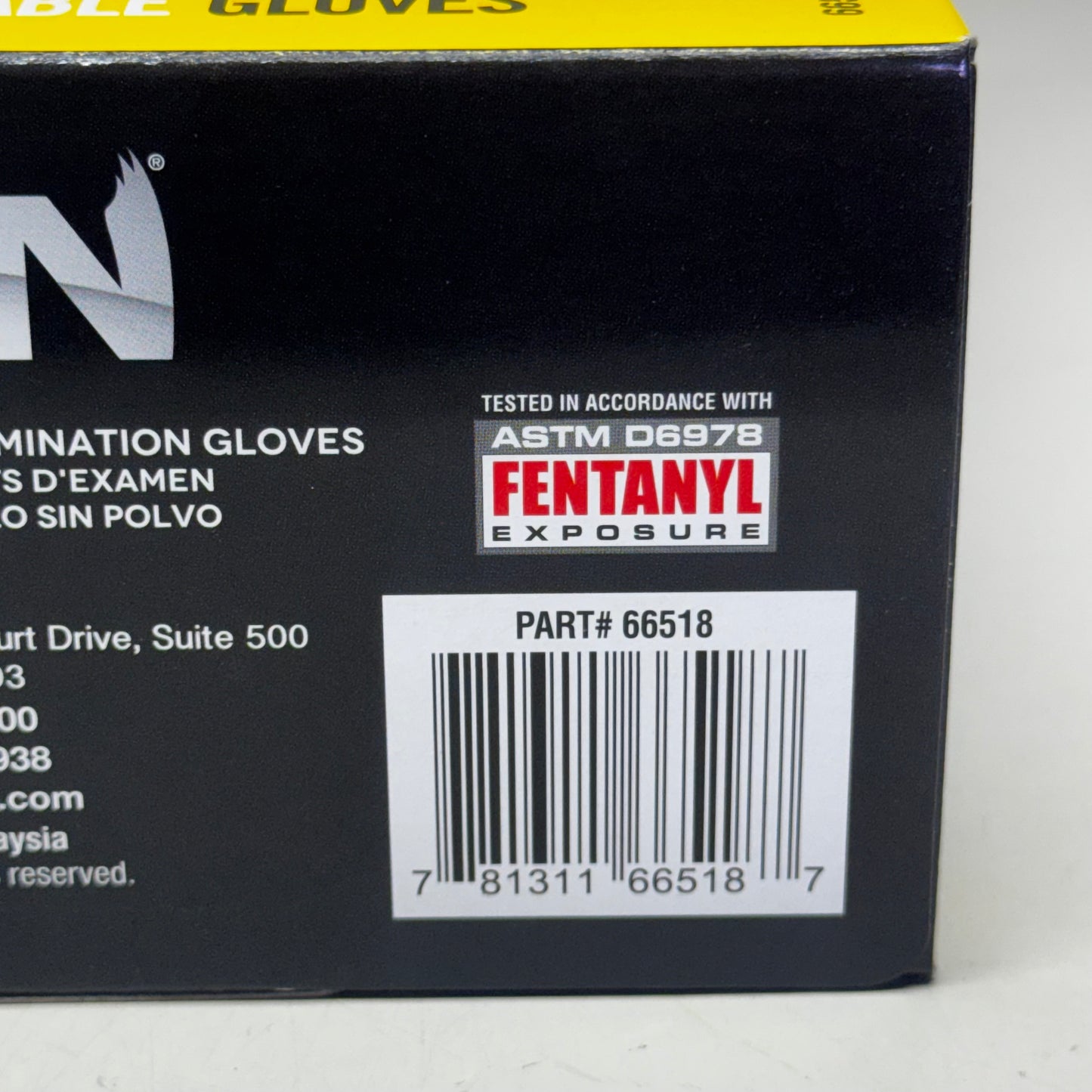 RAVEN (200 Gloves) Powder Free Nitrile Examination Gloves L Black 66518