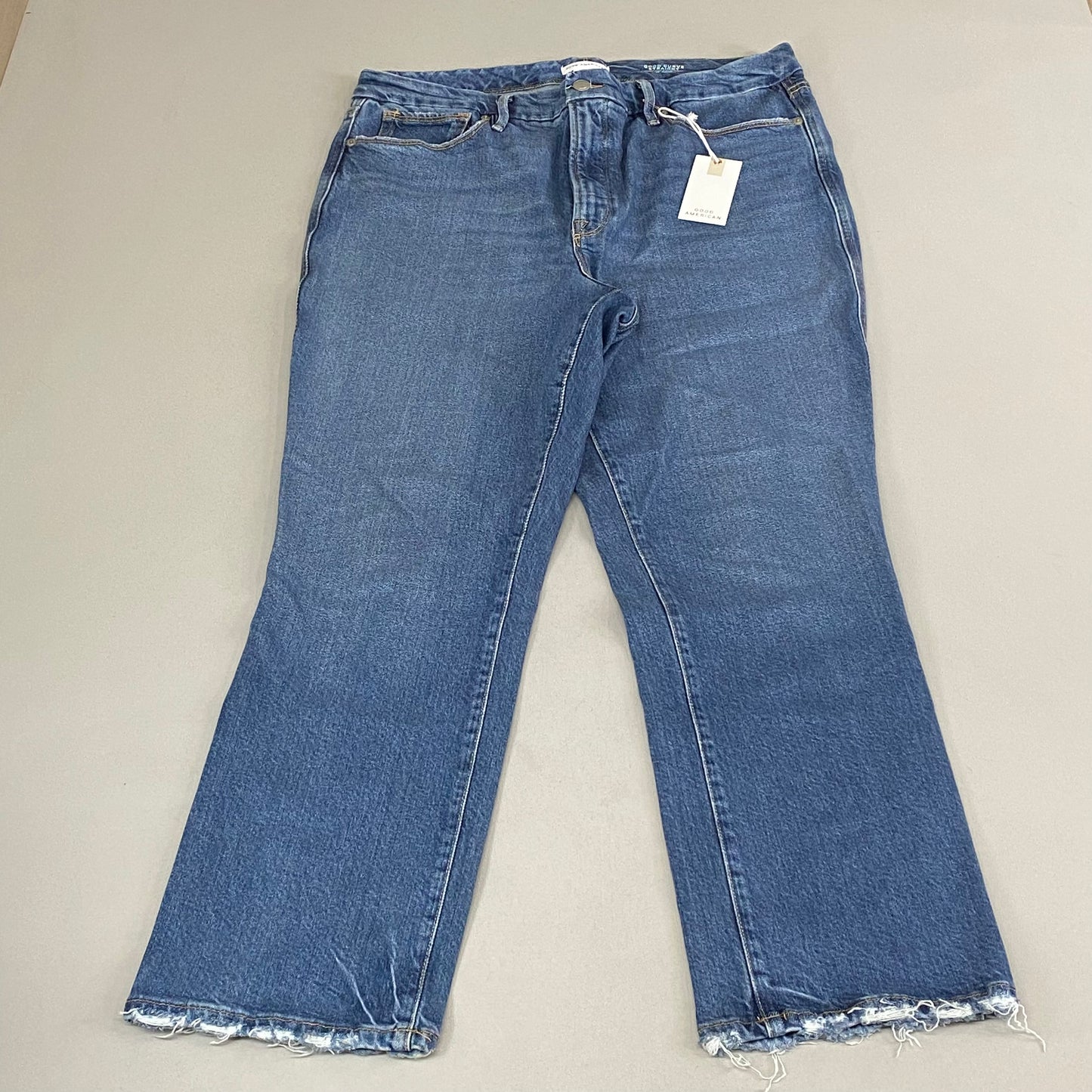 GOOD AMERICAN Good Curve Straight Jeans Women's Sz 15 Indigo737 GCST220T