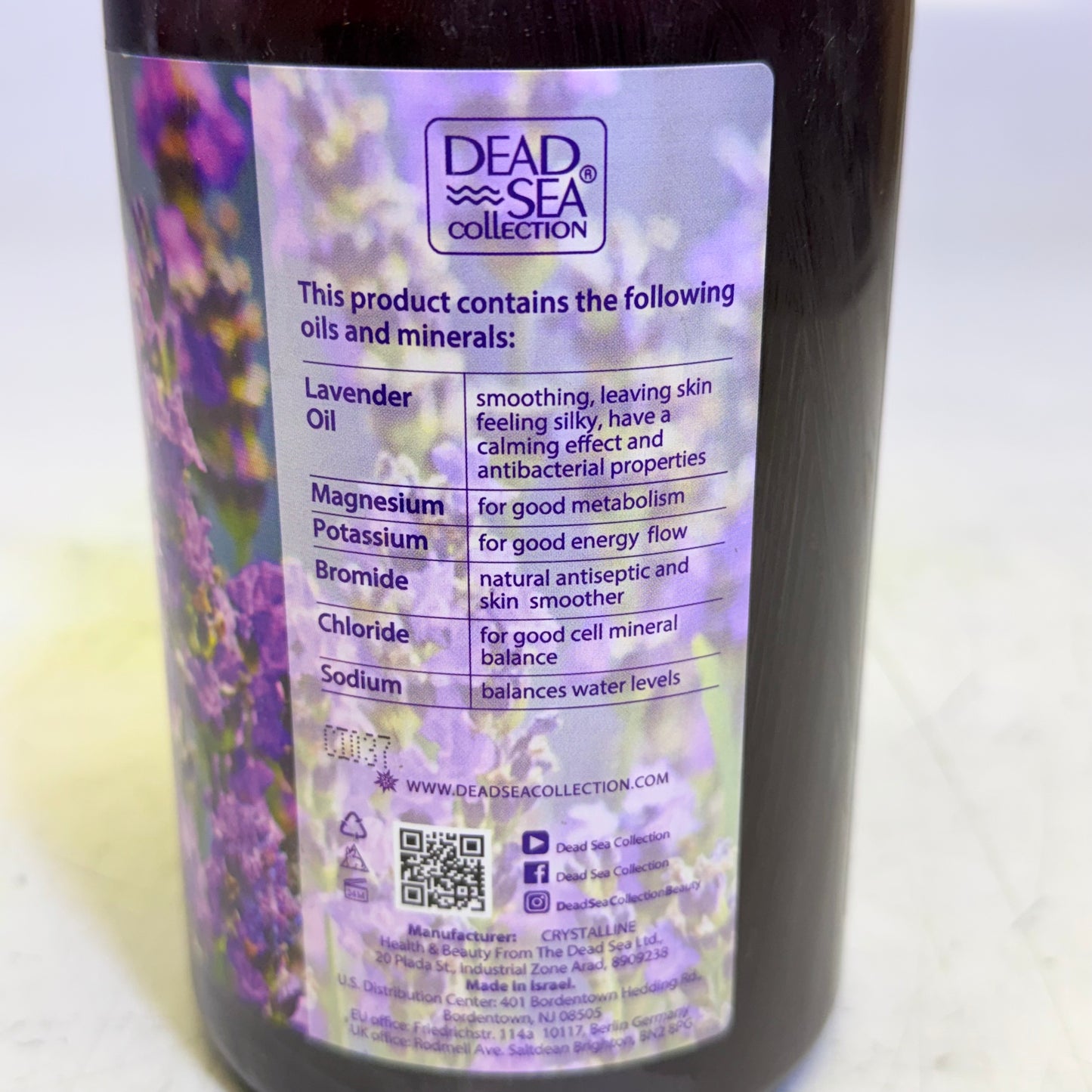 DEAD SEA COLLECTION (2 PACK) Lavender Mineral Body Wash Calming 33.8 Fl Oz
