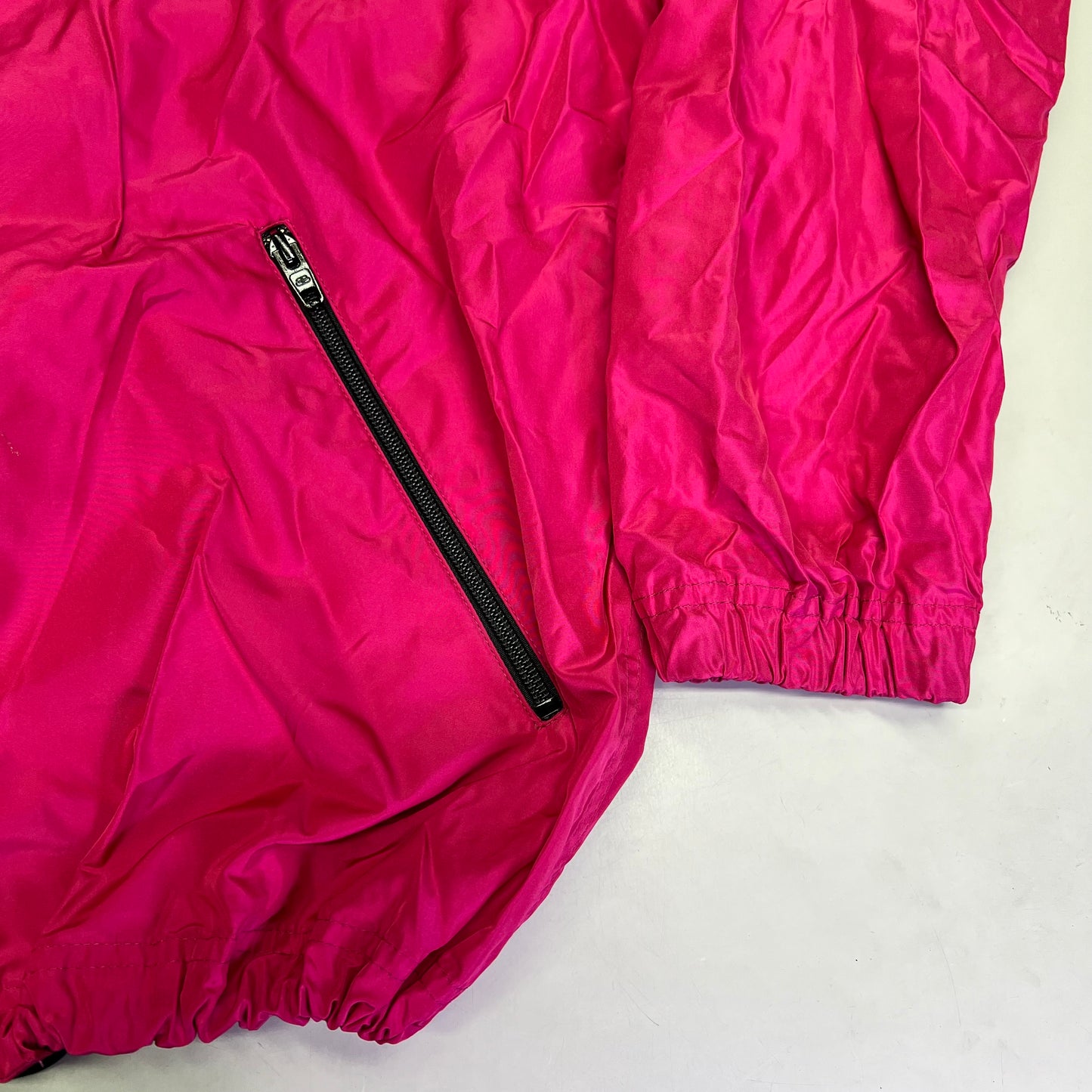 BALENCIAGA Oversized Logo Raincoat Made In Italy Women's Sz 38 Magenta