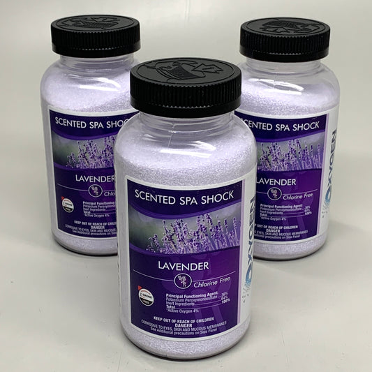 OXYGEN SPAS (3 PACK) Scented Spa Shock Chlorine Free Lavender 1.875 lbs