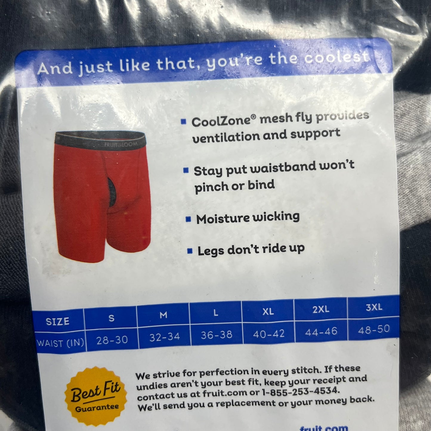 ZA@ FRUIT OF THE LOOM (5 PACK) Eversoft Breathable Fabric Boxer Breifs Men's Sz L Grey/Black 5BL76TG