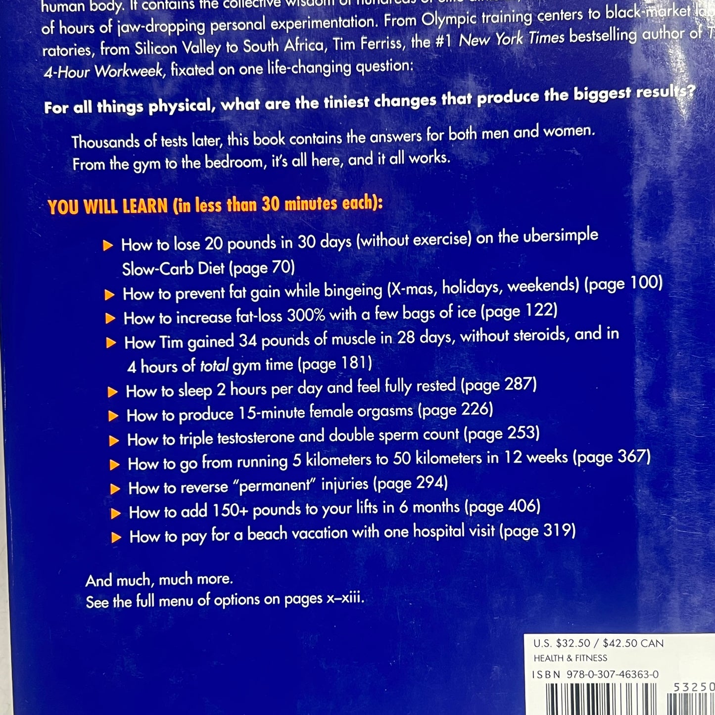 THE 4-HOUR BODY An Uncommon Guide to Being Super Human Hardcover Health Book