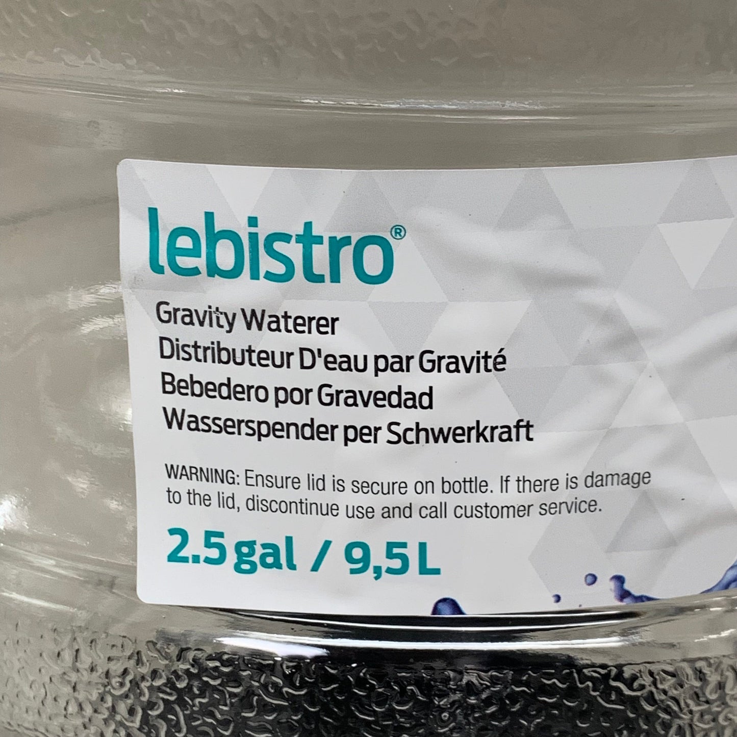 ZA@ ASPEN PET Plastic Lebistro Refill Pet Waterer for Medium Breeds 2.5 Gal Black B