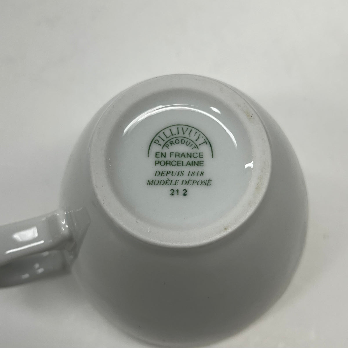 PILLIVUYT (4 PACK) Porcelain Mugs Classic Coupe Crafted in France 4 1/8"H White