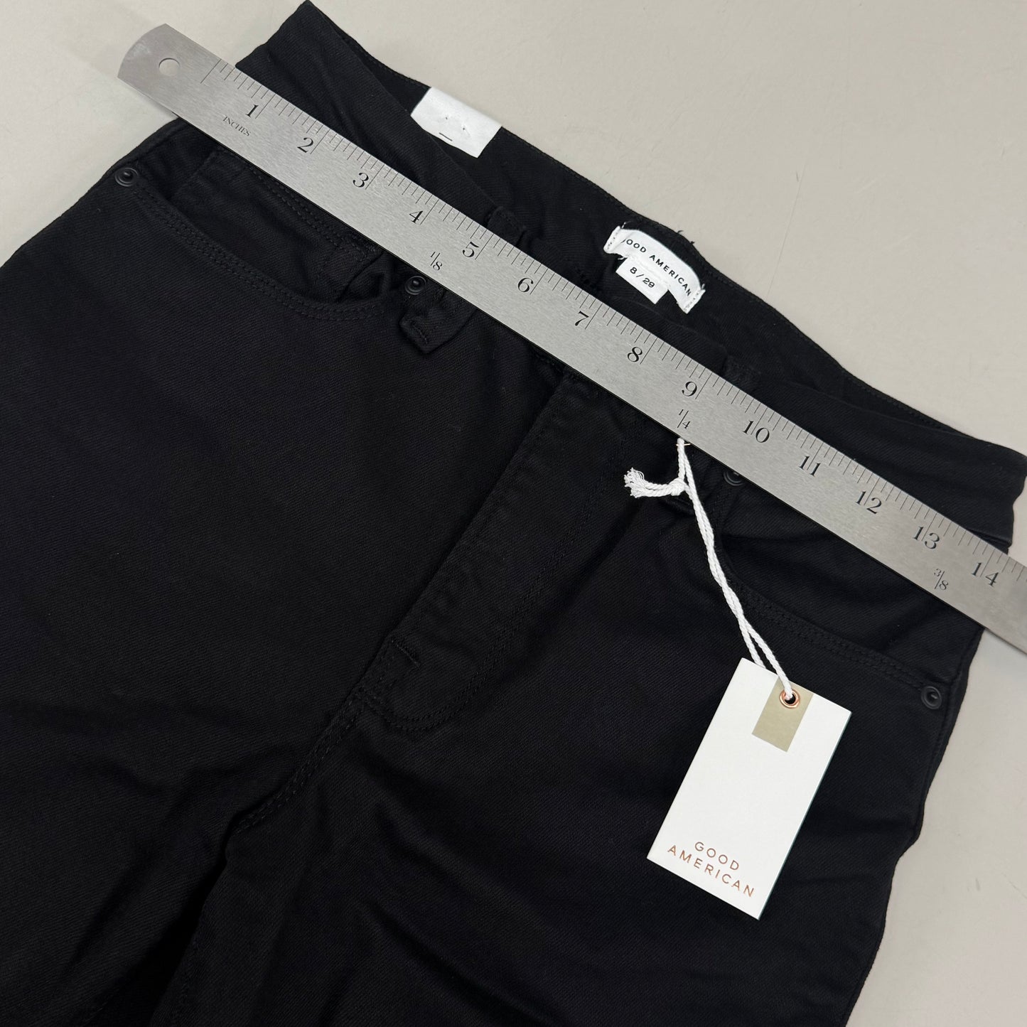 GOOD AMERICAN Good Legs Flare Jeans Women's Sz 8 Black001 GLF47SBTE