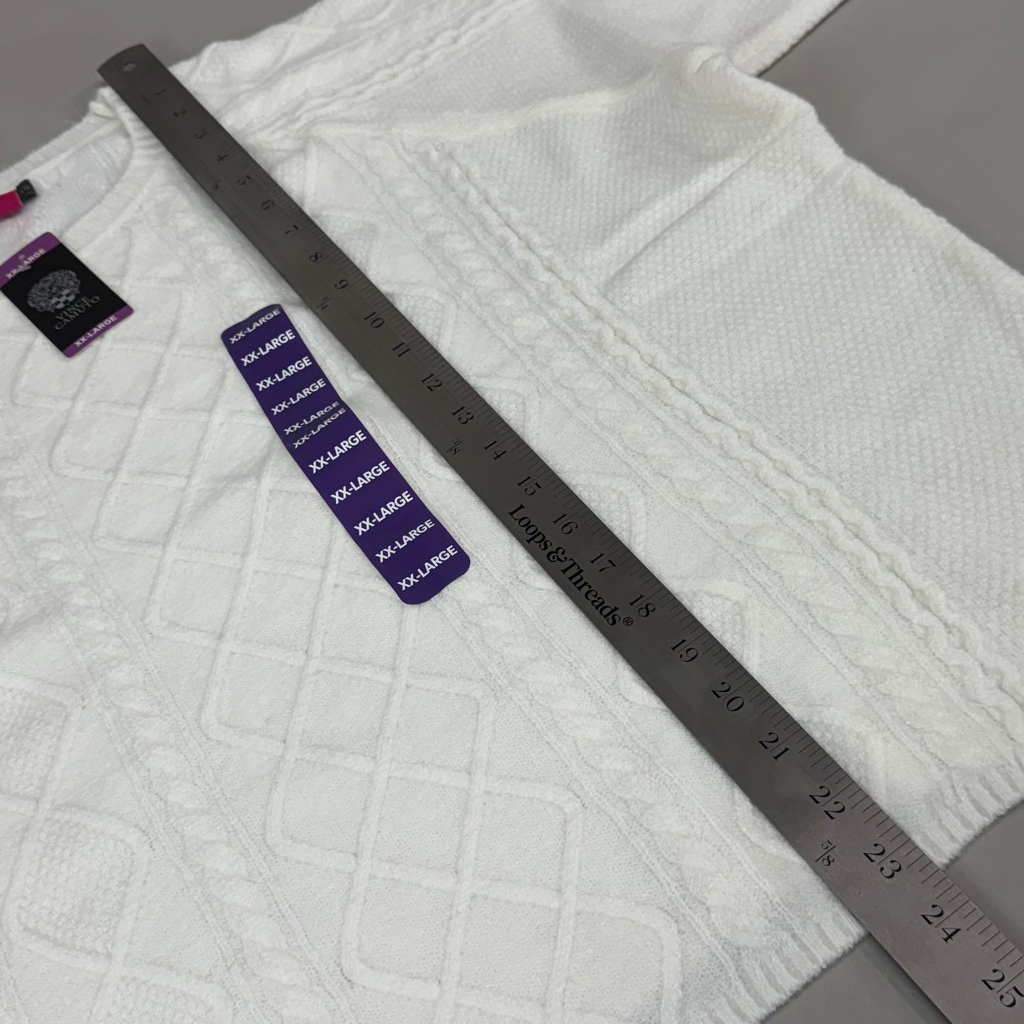 VINCE CAMUTO Cable Knit Sweater Women's Sz-XXL Antique White SC2895