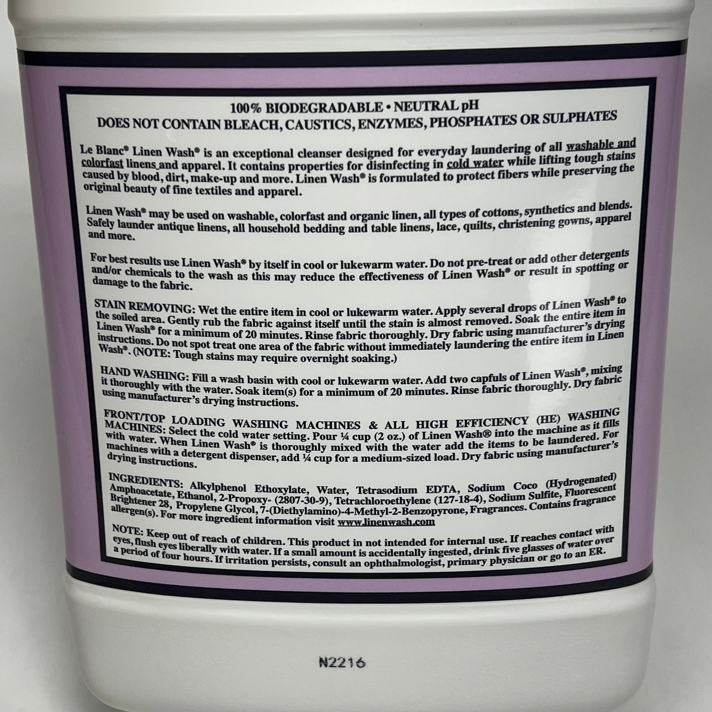 LE BLANC Linen Wash Original Floral & Fresh Fine Specialty Cleanser  64 Fl Oz