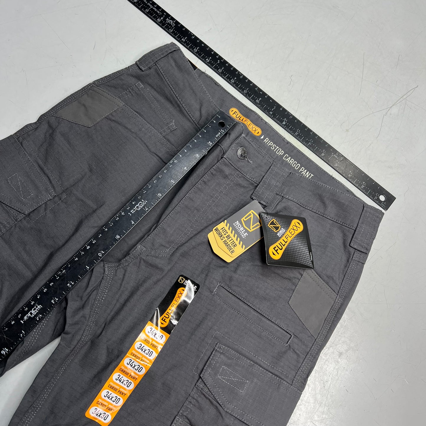 NOBLE OUTFITTERS Full Flexx Ripstop Cargo Pant Men's Sz 34x30 Wolf Grey 18449