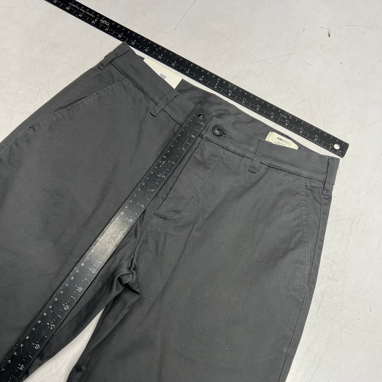 RW & CO Slim-fit Super-stretch Cotton Chino Pant Men's Sz 29x32 Asphalt 486665