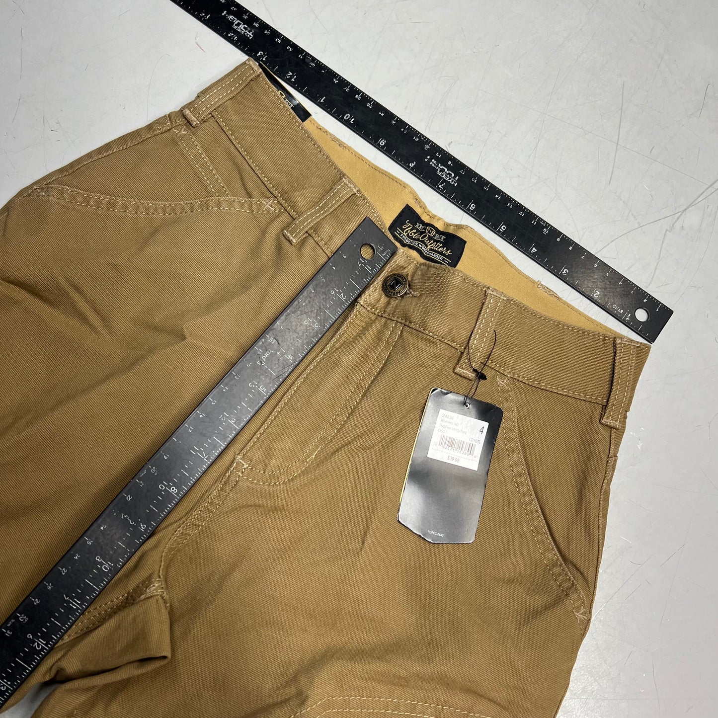 NOBLE OUTFITTERS Tug Free Utility Stretch Canvas Work Pant Women's Sz 4 Coyote