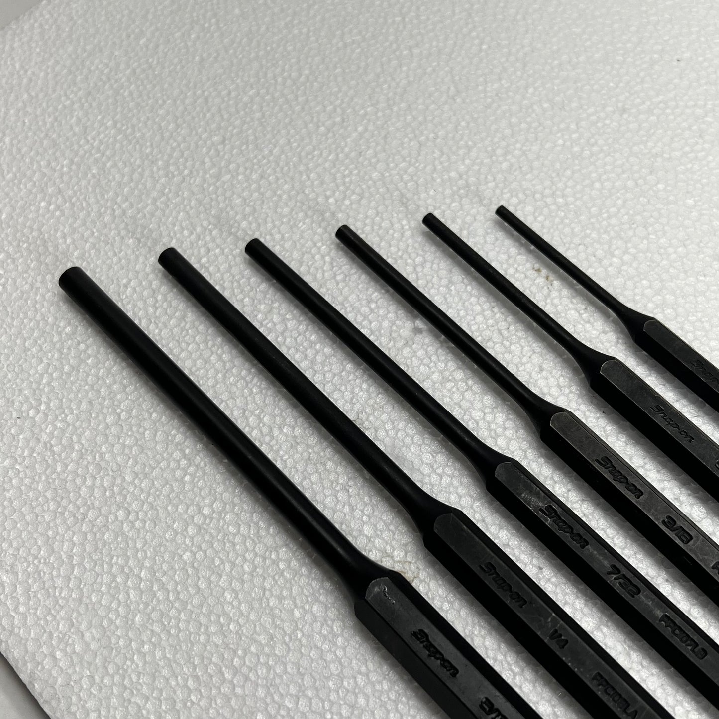 SNAP ON Long Pin Punch Set Parabolic Curve 6 Piece Black PPCL60BK