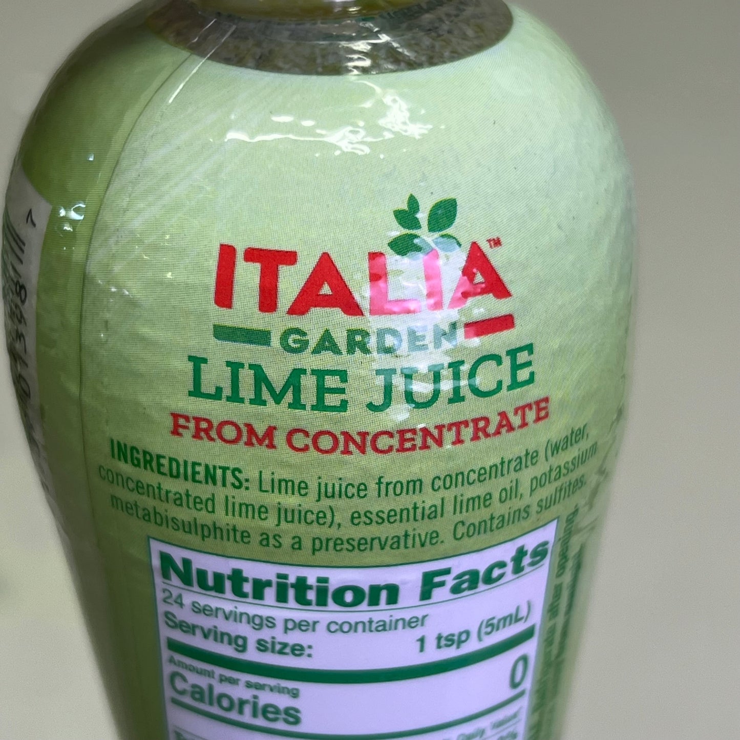 ITALIA (24 PACK) Garden Lime Juice From Concentrate 4 Fl Oz 24 Servings BB 12/25