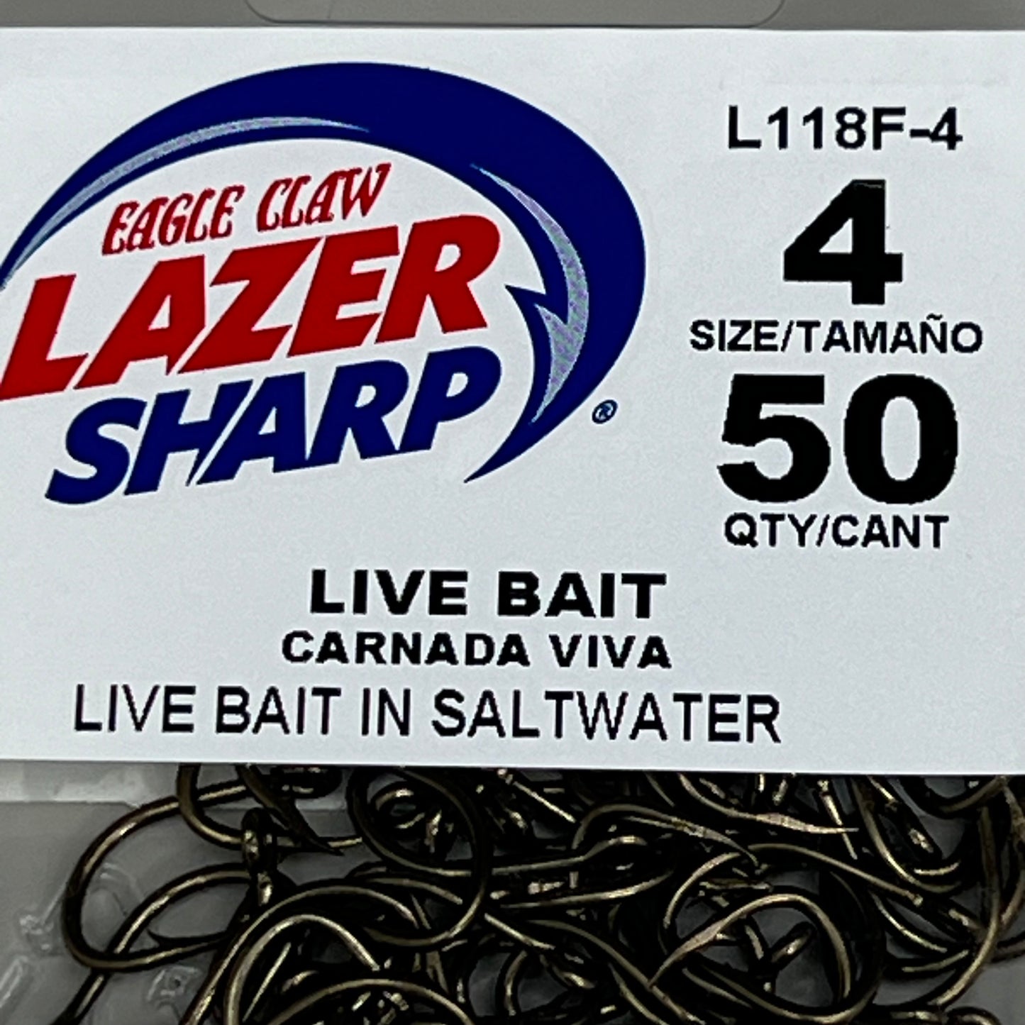 EAGLE CLAW (2 PACK) Lazer Sharp Live Bait in Saltwater Bronze #4 50pc L118F-4