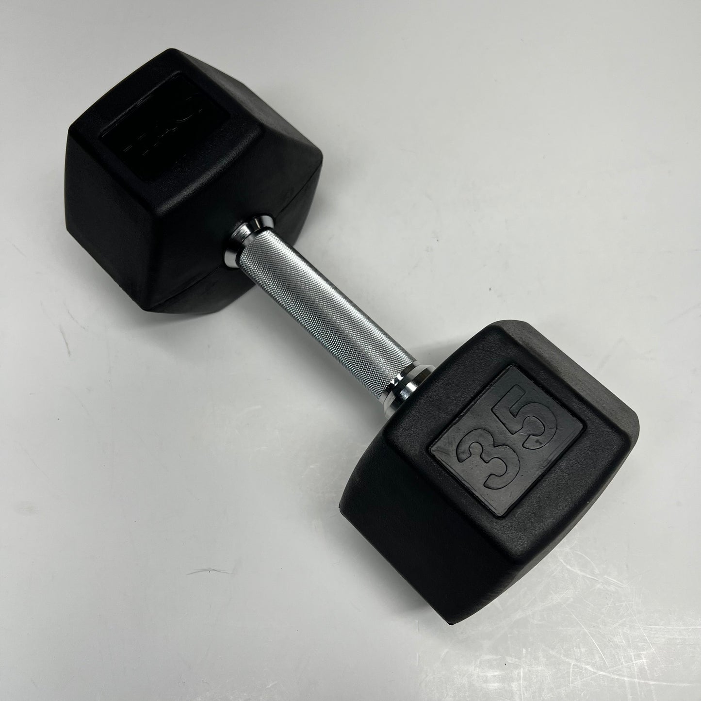 ZA@ TAG Metal & Rubber Dumbbells 35lbs Black/Chrome 1908